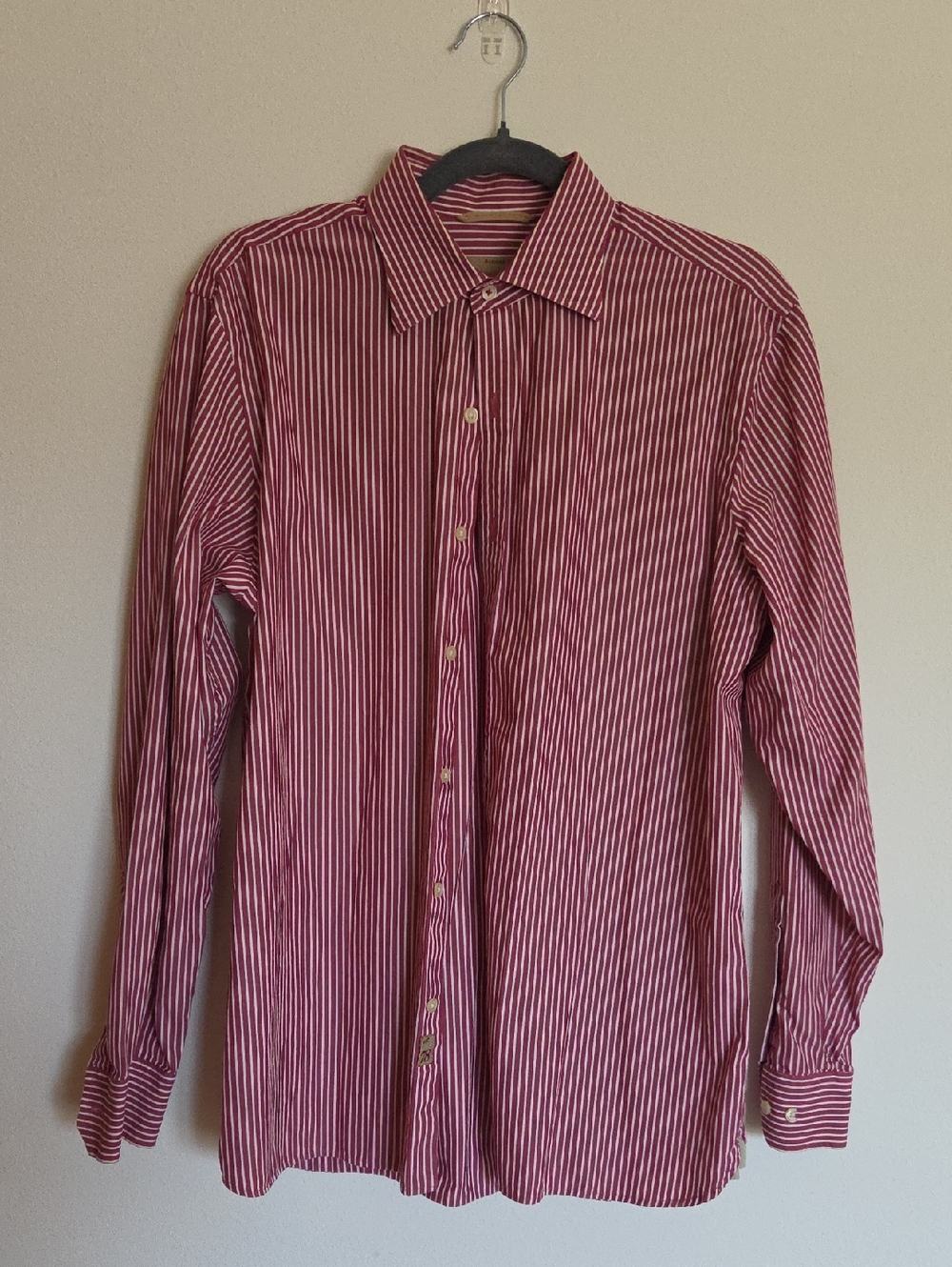 Banana Republic Red and White Striped Dress Shirt